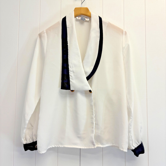 Vintage Jordan Womens‎ Asymmetrical Chic Blouse Size 6 Sophisticated 80s 90s - Picture 1 of 7